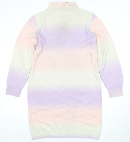 George Women’s Multicoloured High Neck Knit Tunic Jumper L 16-18