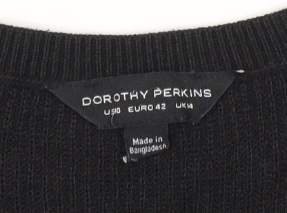 Dorothy Perkins Women’s Black Crew Neck Knit Jumper Size 14