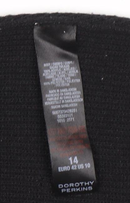 Dorothy Perkins Women’s Black Crew Neck Knit Jumper Size 14