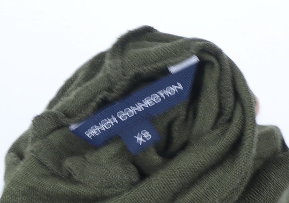 French Connection Women's Green Roll Neck Wool Blend Long Sleeve Top XS