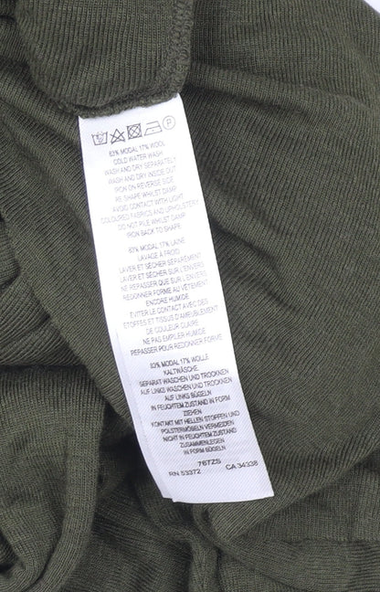 French Connection Women's Green Roll Neck Wool Blend Long Sleeve Top XS