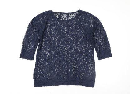 Womens UK Size 12 NEXT Blue Tunic Blouse