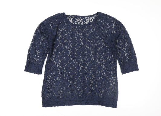 Womens UK Size 12 NEXT Blue Tunic Blouse