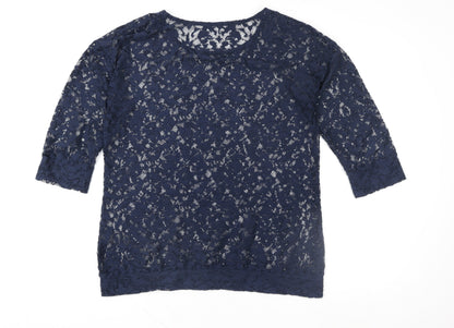 Womens UK Size 12 NEXT Blue Tunic Blouse
