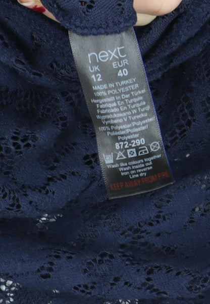 Womens UK Size 12 NEXT Blue Tunic Blouse