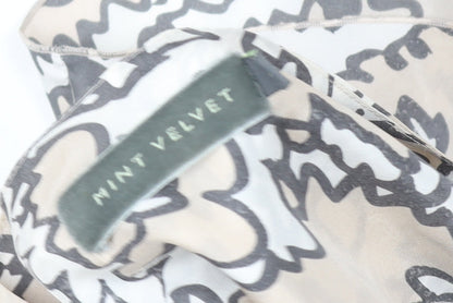 Mint Velvet Women's Beige Paisley Silk Shift Dress Size 10