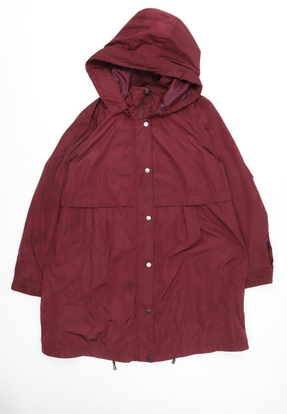 RJR John Rocha Women’s Red Hooded Rain Coat Jacket Size 16