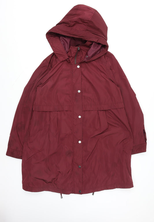RJR John Rocha Women’s Red Hooded Rain Coat Jacket Size 16