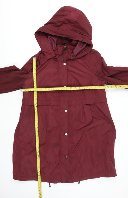 RJR John Rocha Women’s Red Hooded Rain Coat Jacket Size 16