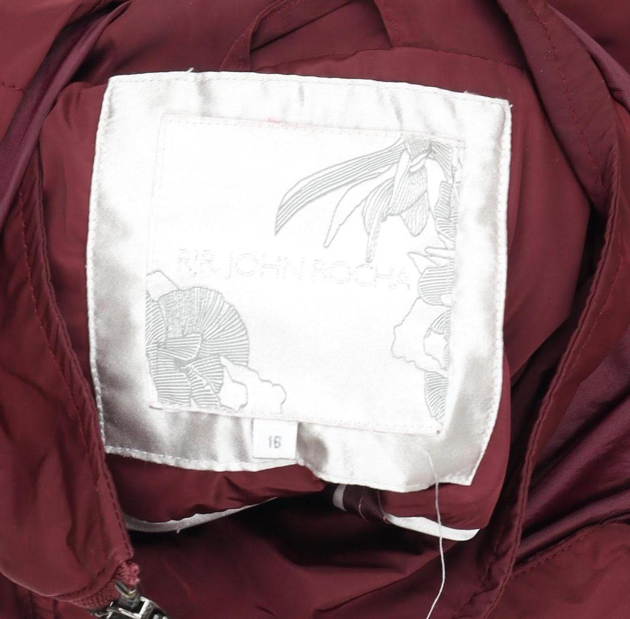 RJR John Rocha Women’s Red Hooded Rain Coat Jacket Size 16