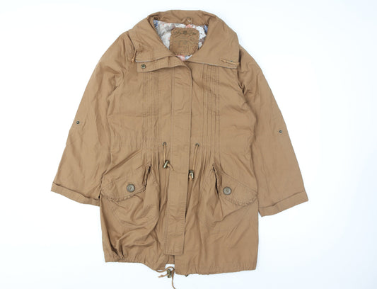 Denim Co Women's Brown Cotton Parka Coat Size 14