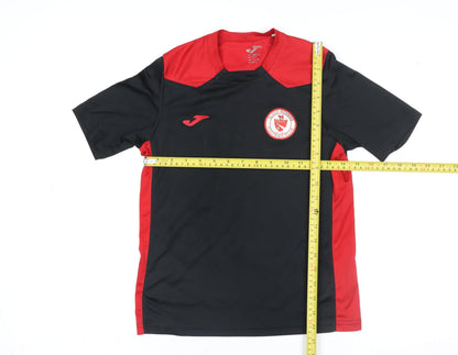 Joma Boys Black Red Football Activewear T-Shirt 8-10 Years Athletic Fit