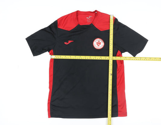 Joma Boys Black Red Football Activewear T-Shirt 8-10 Years Athletic Fit