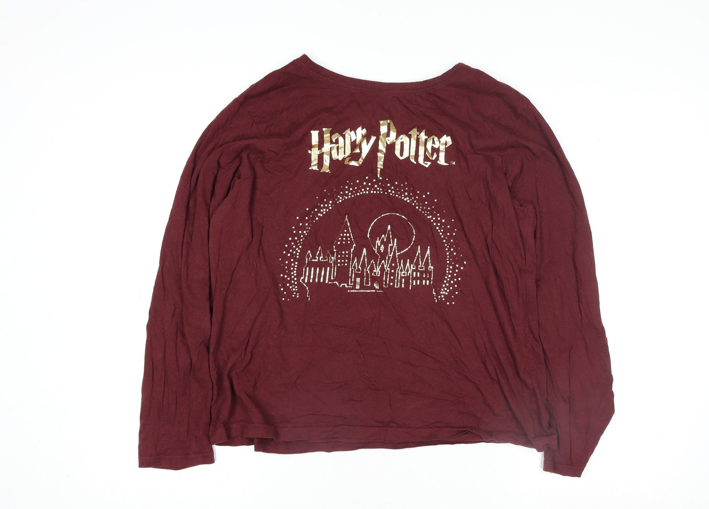 Womens UK Size M Harry Potter Red Basic T-Shirt