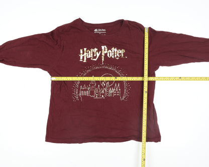 Womens UK Size M Harry Potter Red Basic T-Shirt