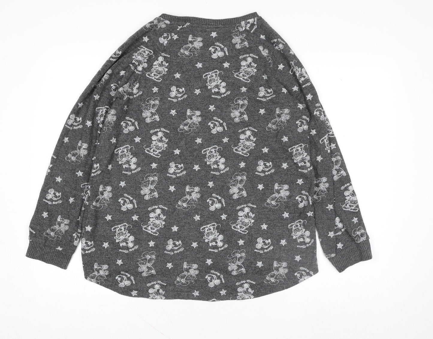 Primark Women’s Grey Mickey Mouse Long Sleeve Nightshirt Size 14