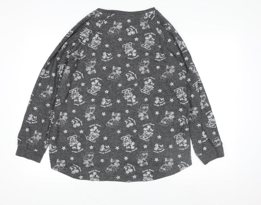 Primark Women’s Grey Mickey Mouse Long Sleeve Nightshirt Size 14