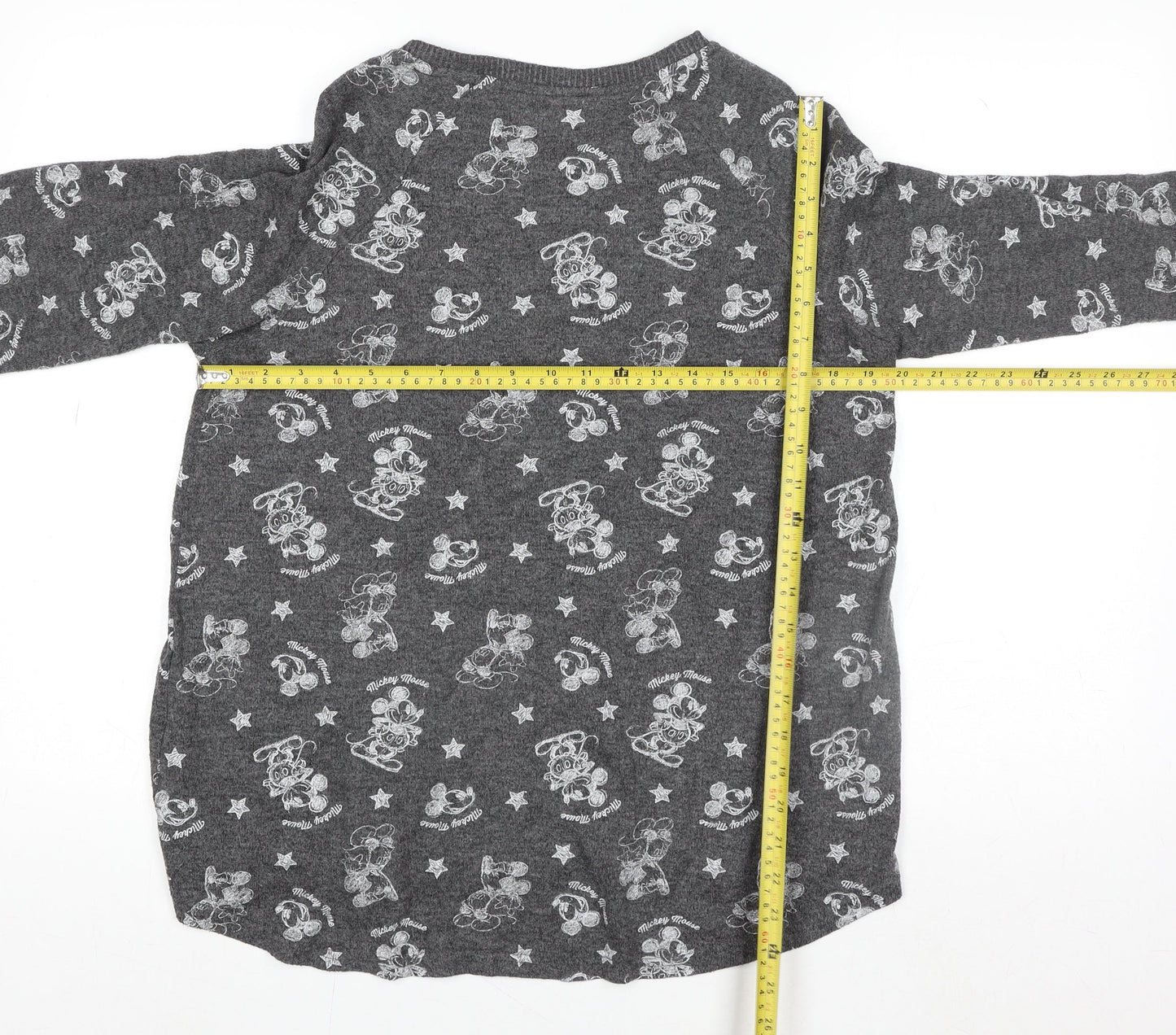 Primark Women’s Grey Mickey Mouse Long Sleeve Nightshirt Size 14