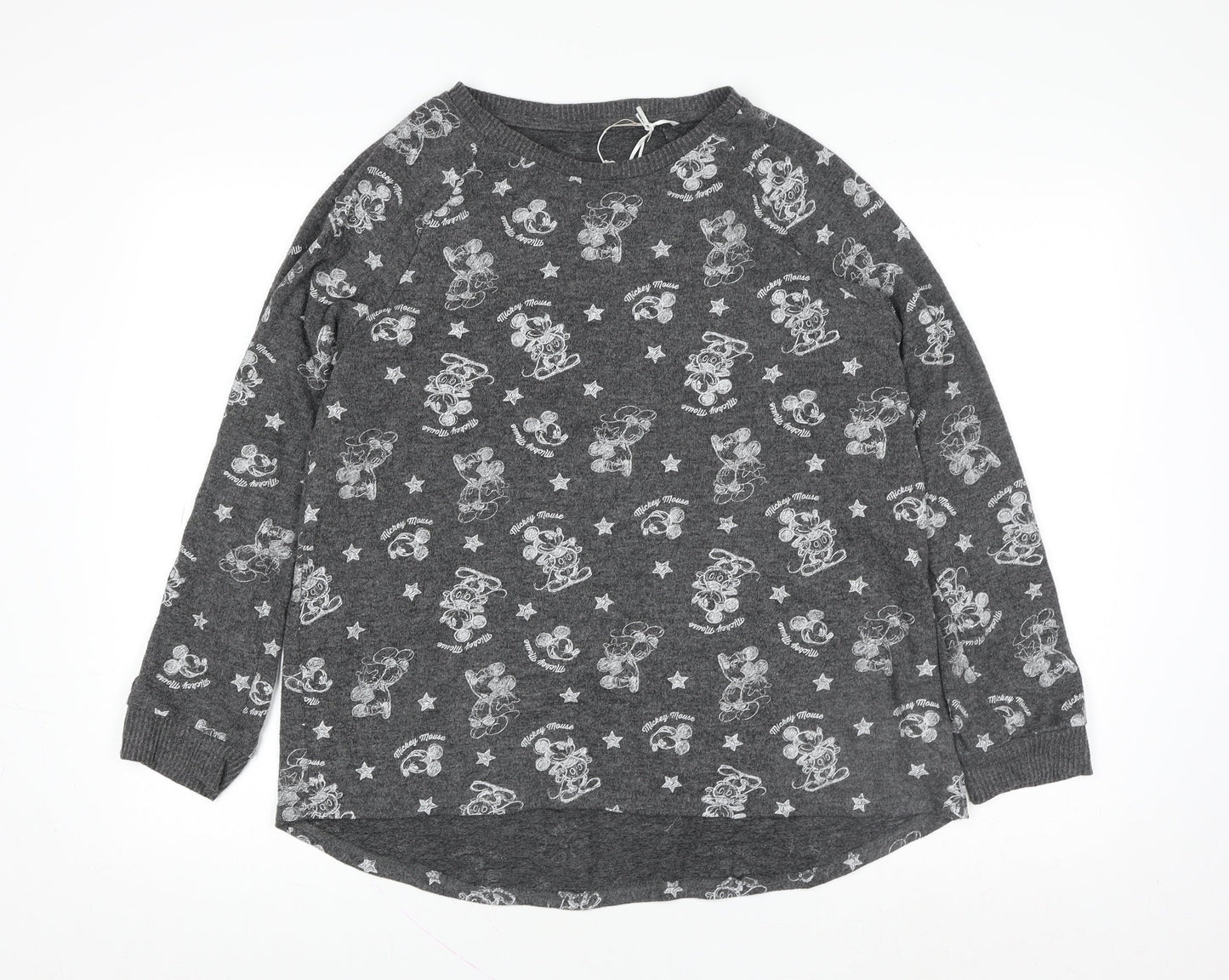 Primark Women’s Grey Mickey Mouse Long Sleeve Nightshirt Size 14