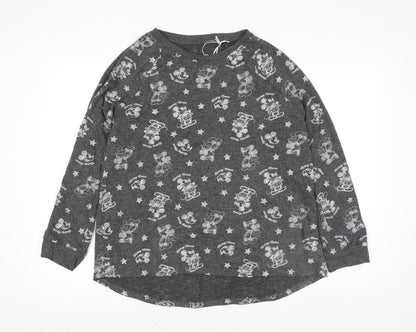 Primark Women’s Grey Mickey Mouse Long Sleeve Nightshirt Size 14