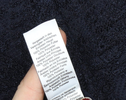 Next Women Black Lace Bodycon Knee Length Dress Size 14