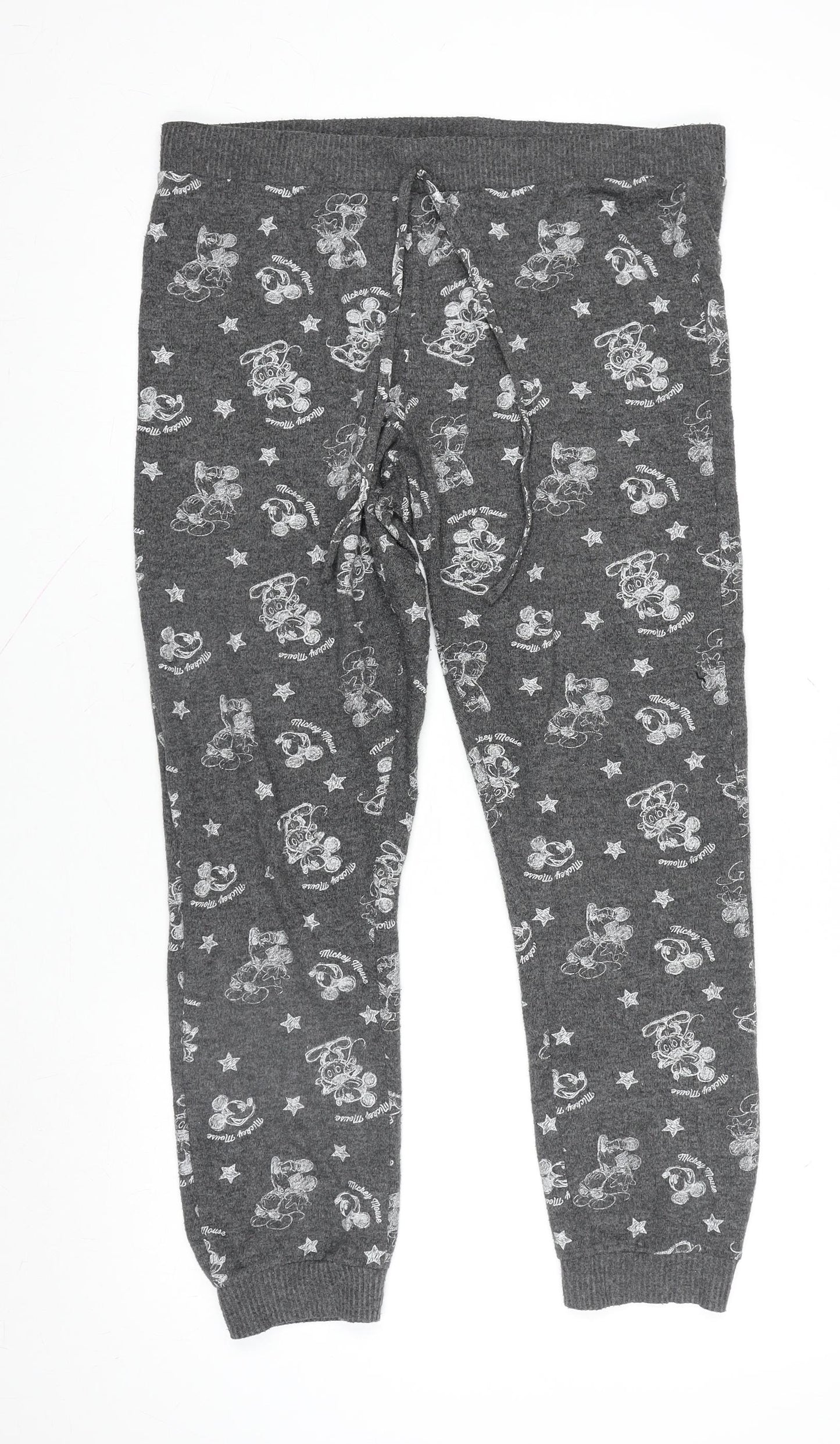Primark Women’s Grey Mickey Mouse Fleece Pyjama Pants Size 12