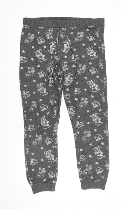 Primark Women’s Grey Mickey Mouse Fleece Pyjama Pants Size 12