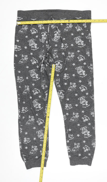 Primark Women’s Grey Mickey Mouse Fleece Pyjama Pants Size 12