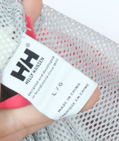 Helly Hansen Womens Pink Waterproof Hooded Rain Coat Jacket L