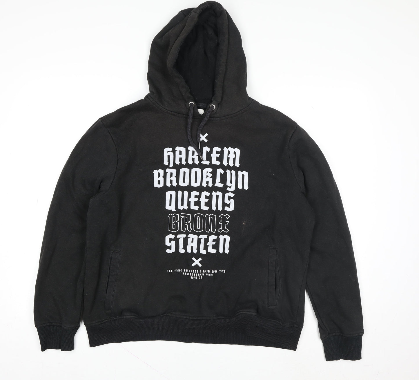 Unisex Adults UK Size XL Cedarwood State Black Pullover Hoodie