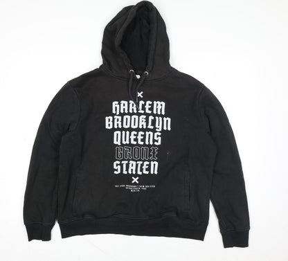 Unisex Adults UK Size XL Cedarwood State Black Pullover Hoodie