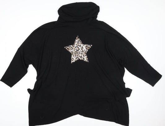 Womens UK Size 20 Roman Black Pullover Sweatshirt