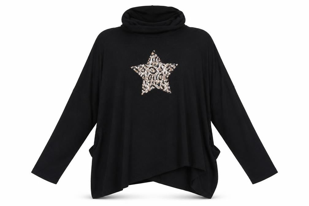 Womens UK Size 20 Roman Black Pullover Sweatshirt