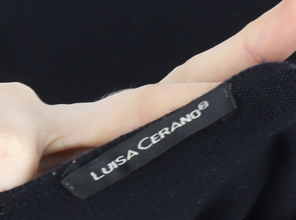 Womens UK Size 14 LUISA CERANO Black Basic Blouse