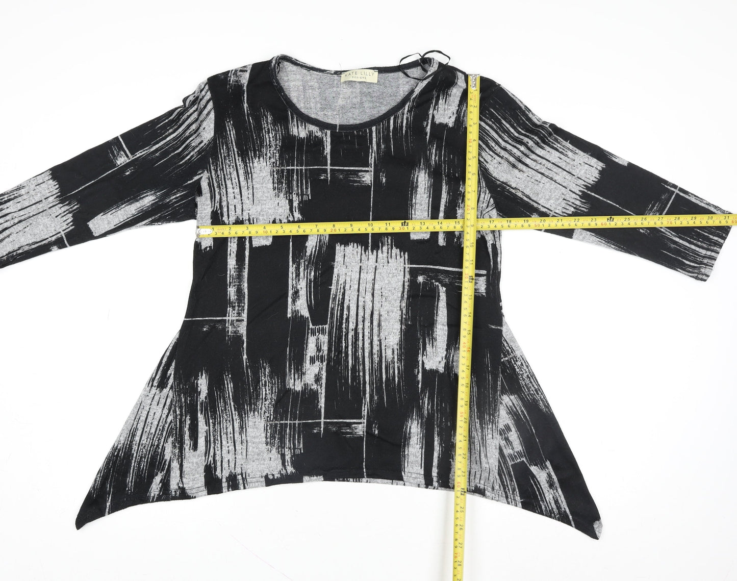 Womens UK Size 14 Kate Lilly Designs Black Tunic Blouse