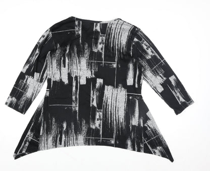 Womens UK Size 14 Kate Lilly Designs Black Tunic Blouse