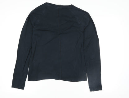 Nike Women's Black Long Sleeve Cotton Crew Neck Top M