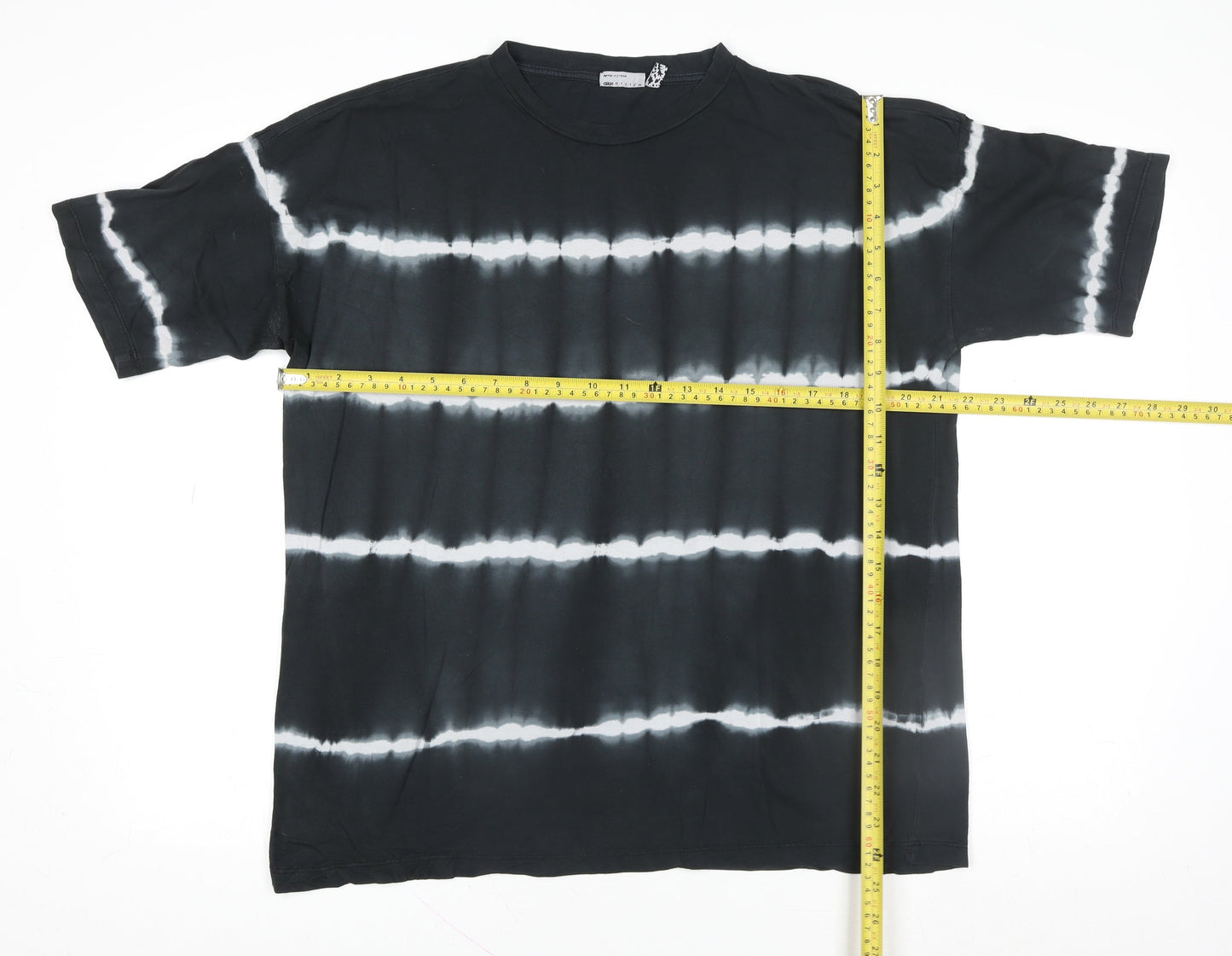 ASOS DESIGN Women Black Tie-Dye Cotton T-Shirt Size 8