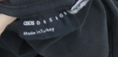 ASOS DESIGN Women Black Tie-Dye Cotton T-Shirt Size 8