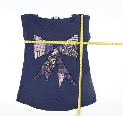 Womens UK Size 6 Dorothy Perkins Blue Basic T-Shirt