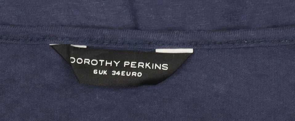 Womens UK Size 6 Dorothy Perkins Blue Basic T-Shirt