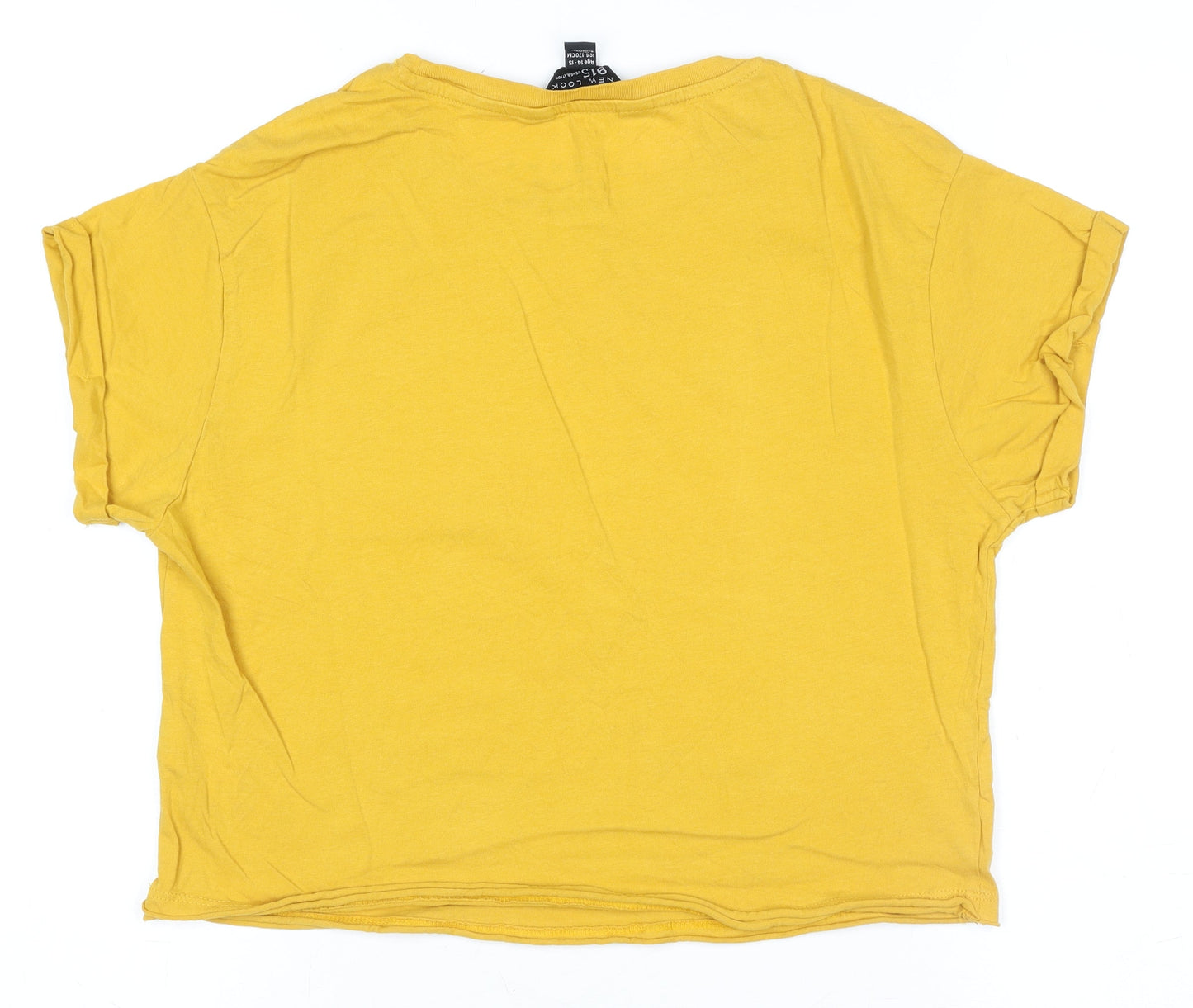 New Look Girls Yellow Friends Graphic T-Shirt Age 14-15 Years Cotton