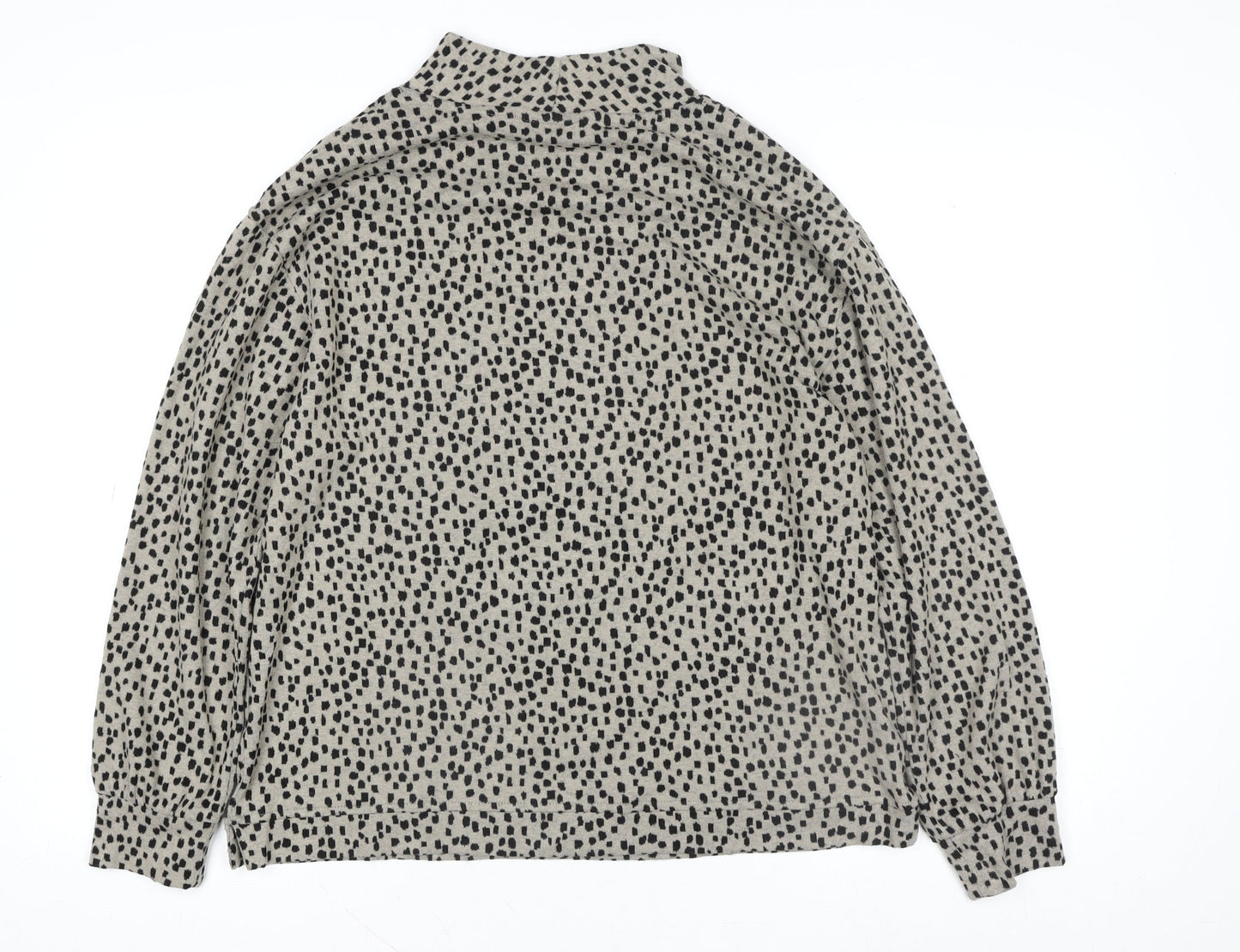 Nutmeg Women Beige Black Animal Print Long Sleeve Sweatshirt Size 10