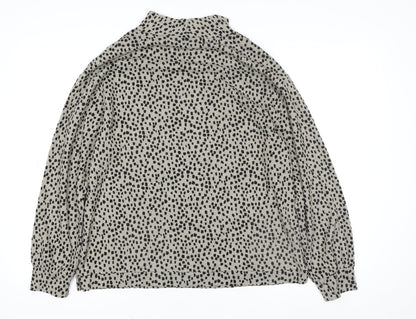 Nutmeg Women Beige Black Animal Print Long Sleeve Sweatshirt Size 10