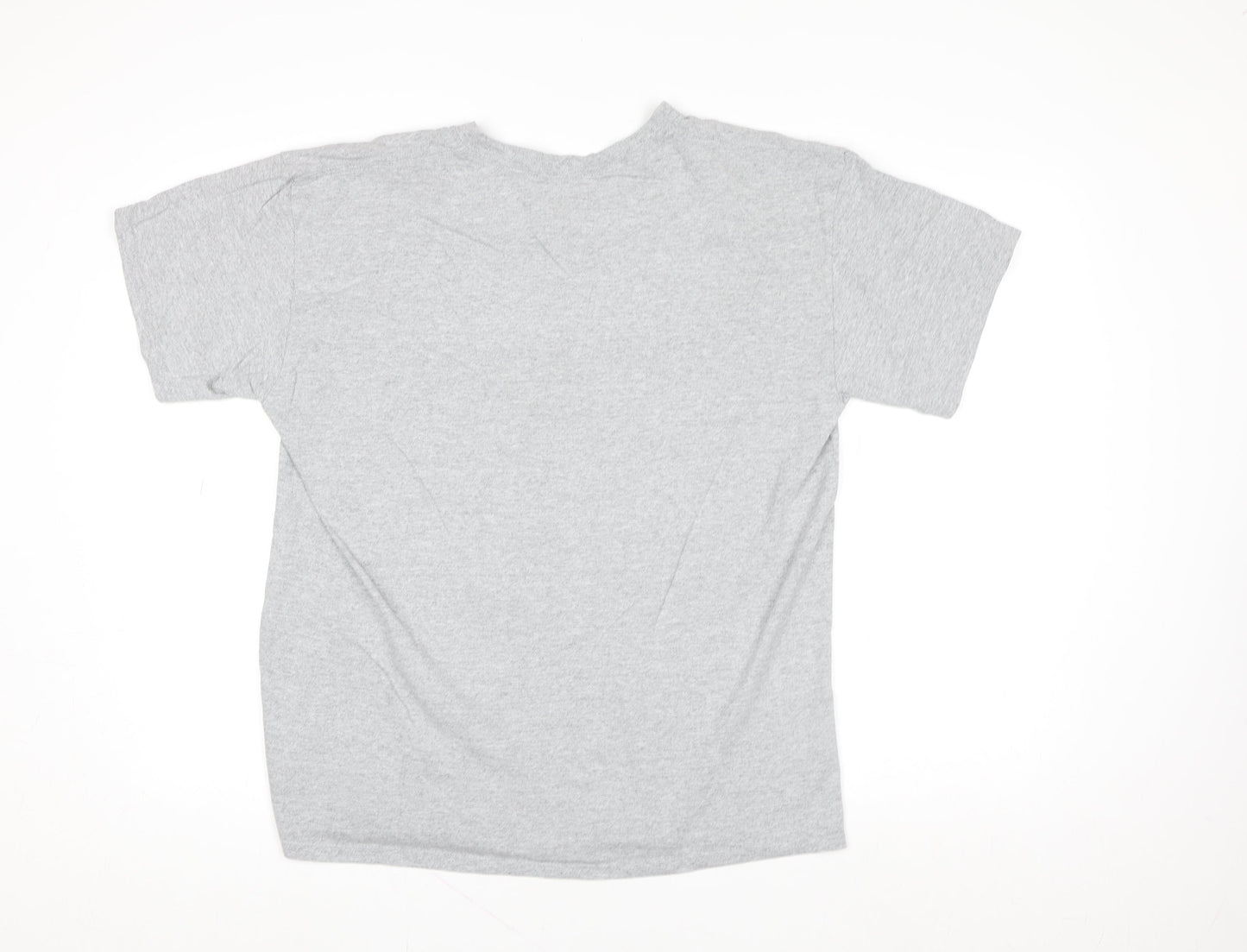 The Anfield Wrap Men's Grey Cotton Football Graphic T-Shirt Size L