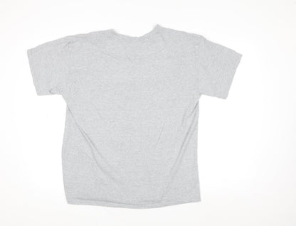 The Anfield Wrap Men's Grey Cotton Football Graphic T-Shirt Size L