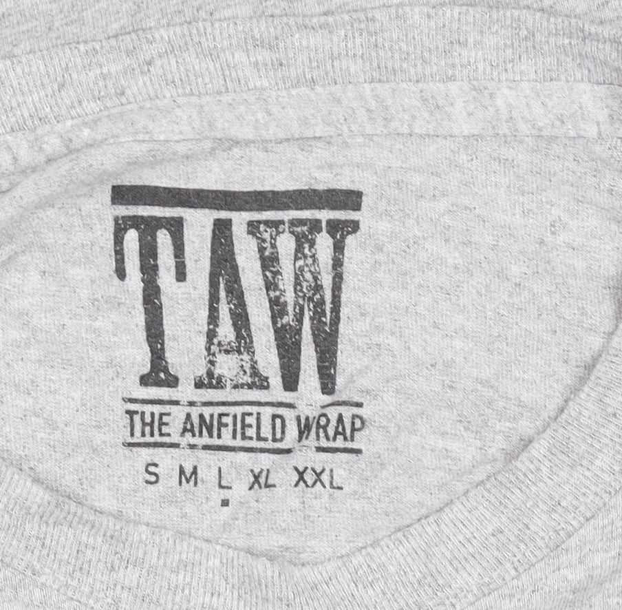 The Anfield Wrap Men's Grey Cotton Football Graphic T-Shirt Size L