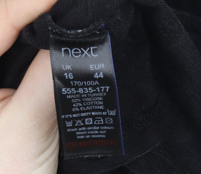 Womens UK Size 16 NEXT Black Basic T-Shirt