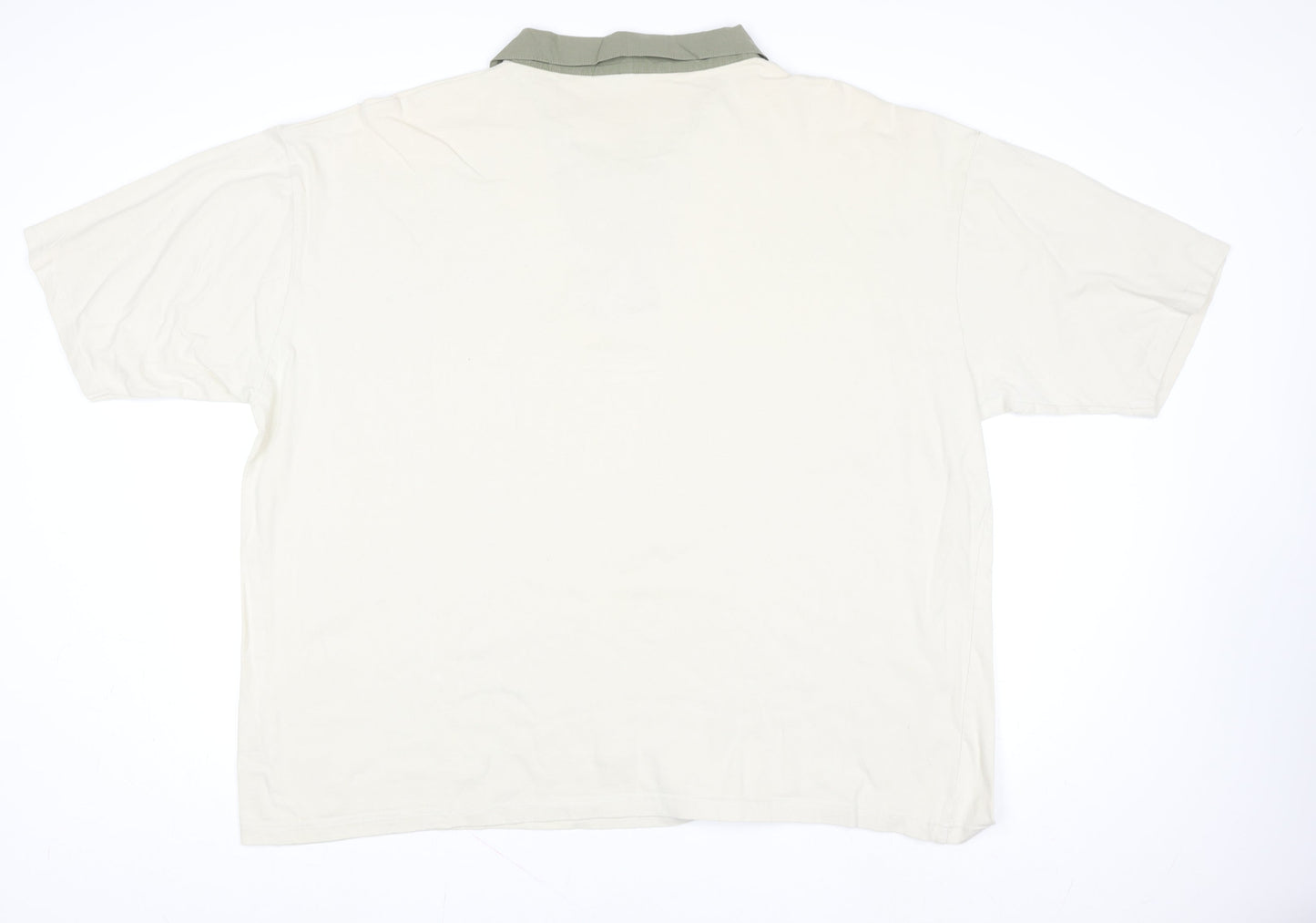 Cotton Traders Womens Beige 4XL Short Sleeve Lace Up Polo Top