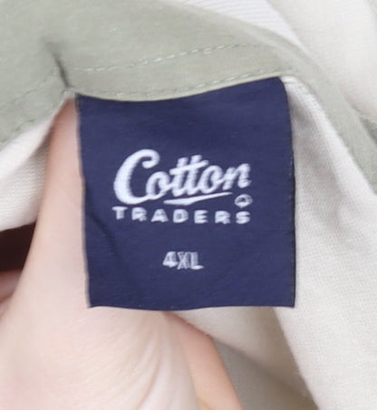 Cotton Traders Womens Beige 4XL Short Sleeve Lace Up Polo Top